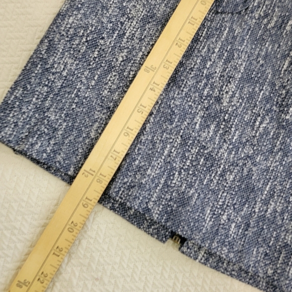 Ann Taylor Blue Tweed Skirt Size 2 Zipper Back Pencil Straight Career Office - Picture 6 of 13